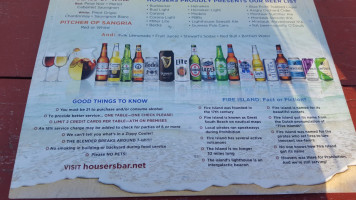 Housers menu