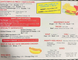 Sam's Drive-in menu