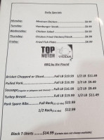Top Notch Texas Bbq menu