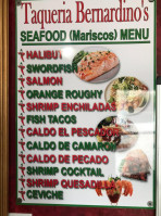 Bernardino's menu