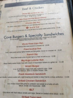 Lobster Cove menu