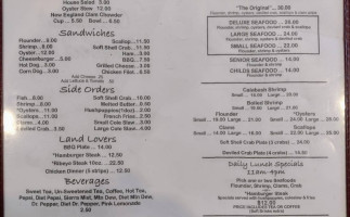 Calabash Seafood Hut menu