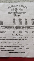 Marcello's Pizza menu