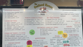The Seafood House menu