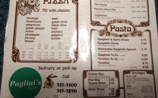 Pagliai's Pizza menu