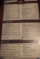 Baron's Pub Restaurant menu