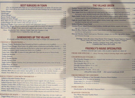 Friendly Tavern menu