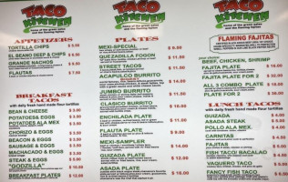 Taco Kitchen menu