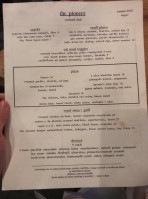 The Pioneer Cocktail Club menu