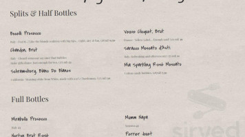 The Cazbah menu