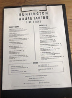 Huntington House Tavern menu