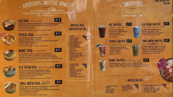 The Sunrise Shack Shark's Cove menu