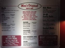 Moe's Original B Que menu