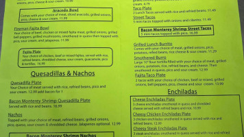 Tacos By The Trax menu