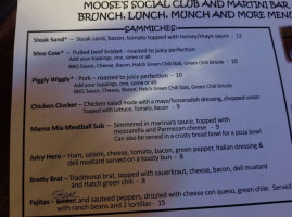 Moose's Social Club And Martini menu