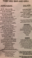 Toby Hill Grill Inc menu