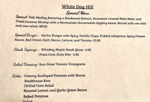 White Dog Hill menu