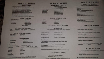 Juno's Sushi-steak And Seafood menu
