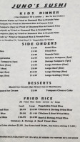 Juno's Sushi-steak And Seafood menu