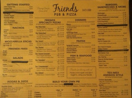 Friends Pub Pizza menu