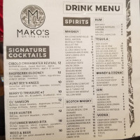 Mako’s On The Creek menu