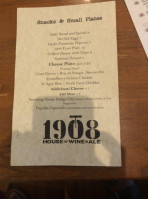 1908 House Of Wine Ale menu