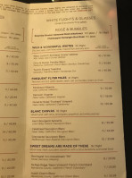 Spagio Wine Lounge menu