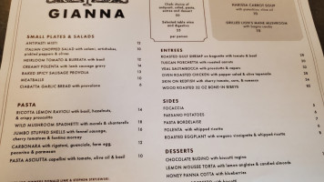 Gianna menu