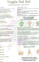 Veggie Del Sol menu