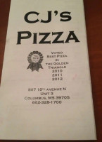 Cj's Pizza Of Columbus menu