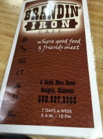 Brandin' Iron Cafe menu