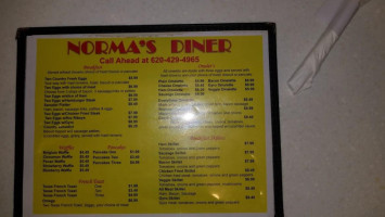 Norma's Diner menu