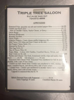 Triple Tree Saloon menu
