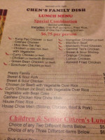 Chen Family Dish menu
