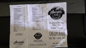 Amigos Pizzeria Mexican menu