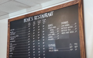 Bear's menu