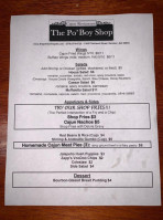 The Po'boy Shop Basement menu