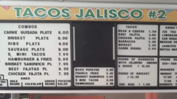 Tacos Jalisco menu