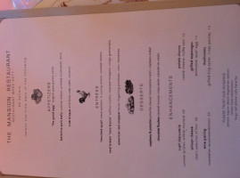 Mansion Restaurant menu