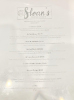 Sloans menu