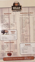 Hill's Tavern menu
