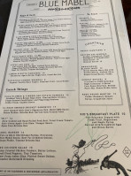 Blue Mabel Restaurant Bar menu