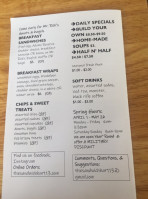 The Sandwich menu