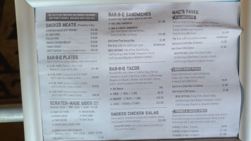 Mac's Bbq Catering- Fredericksburg, Tx menu