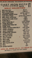 The Cast Iron Pot 2 menu