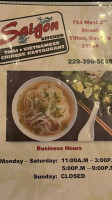 Saigon Kitchen menu