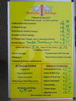 Heavenly Hotdogs menu