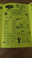 Mr B's Dairy Llc menu