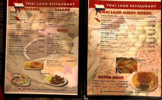 Thai Land menu