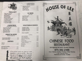 House Of Lee menu